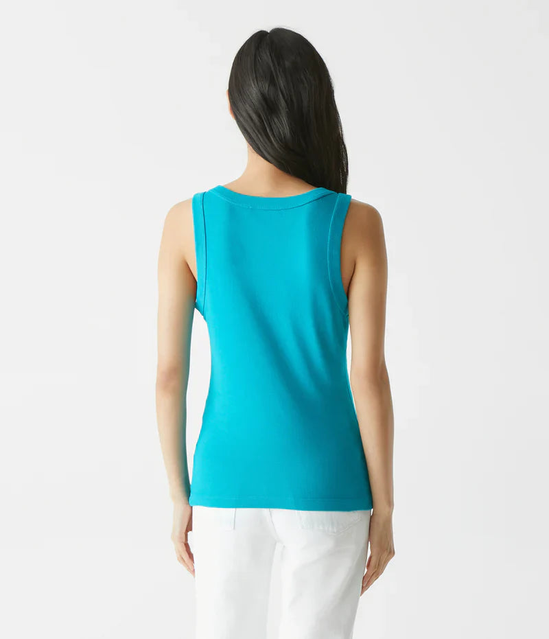 Nelly Scoop Neck Tank in Tidal