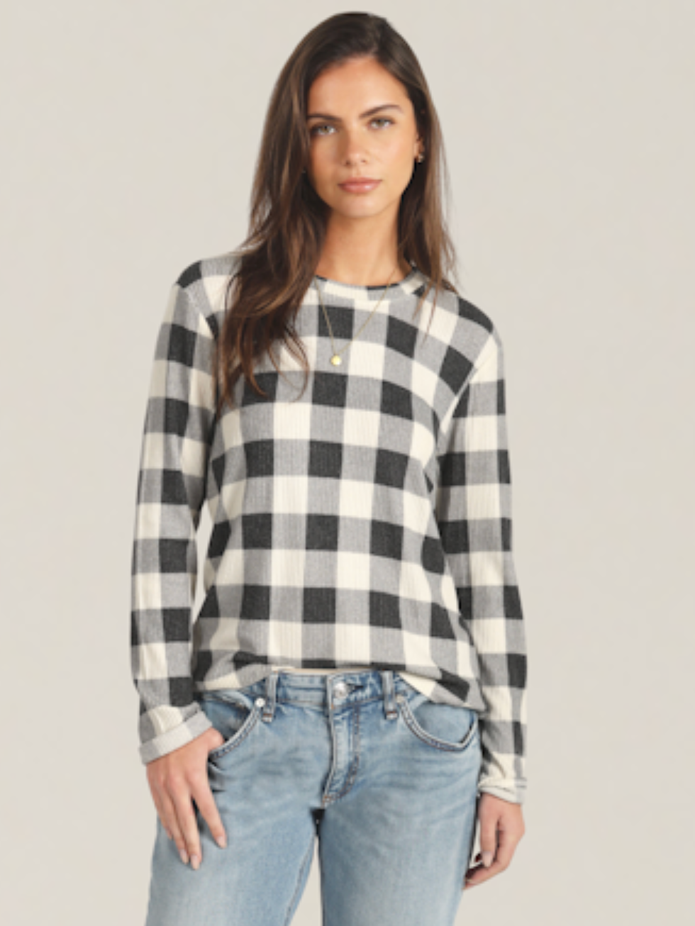 Carter Classic Check Shirt in Natural/Black