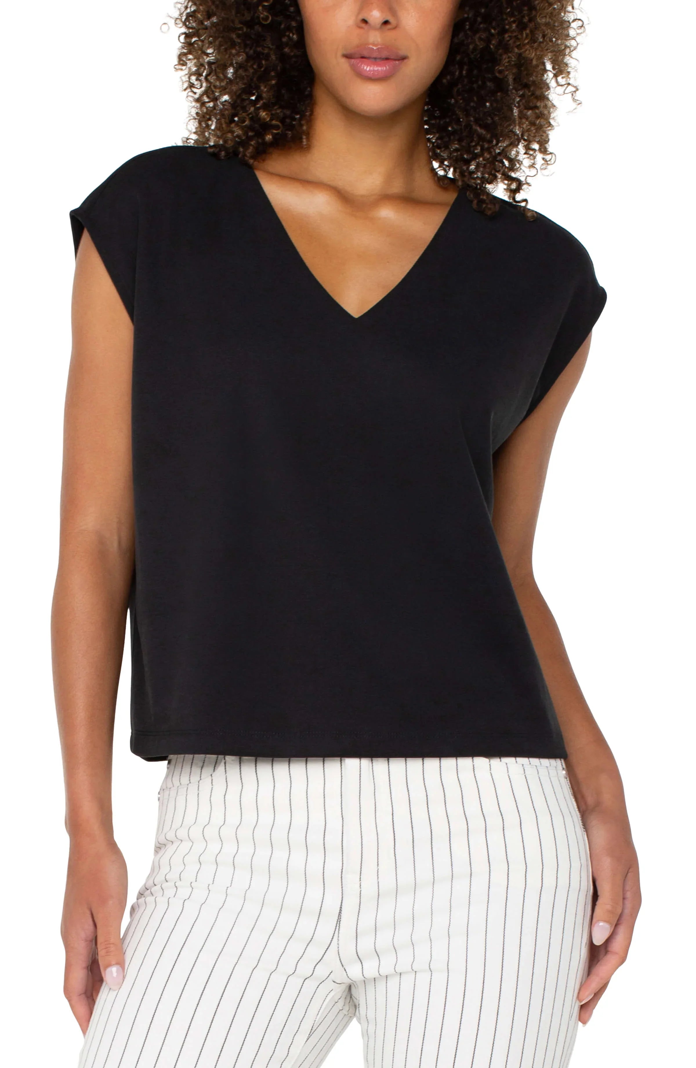 Black V-Neck Dolman Top