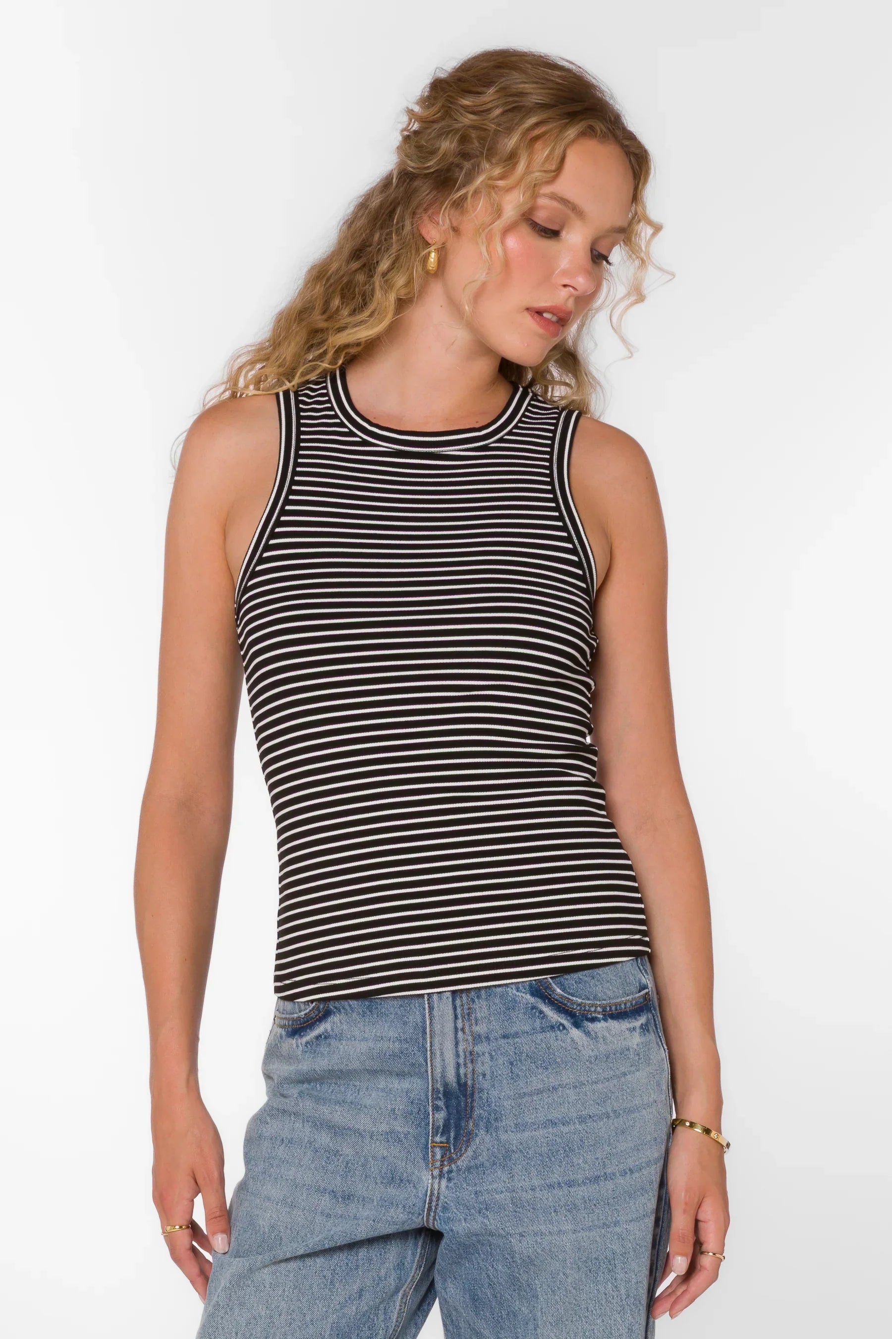 Pearson Striped Tank in Black/White
