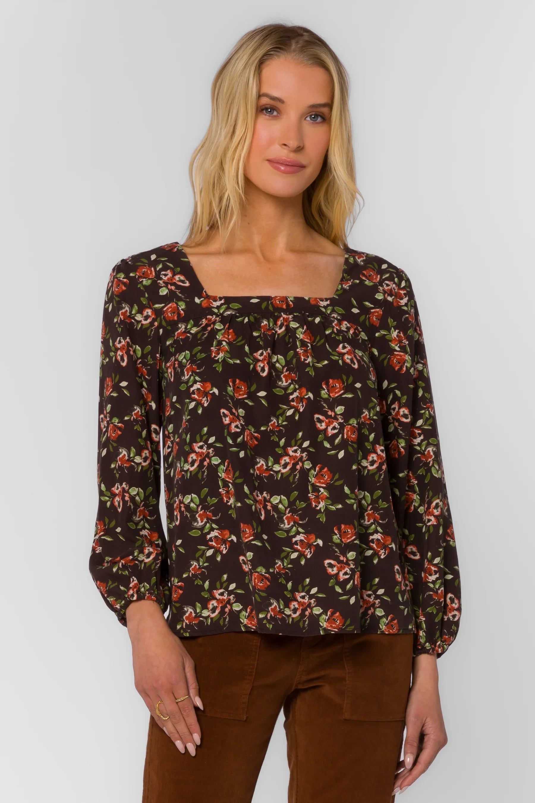 Sela Blouse in Watercolor Blossom