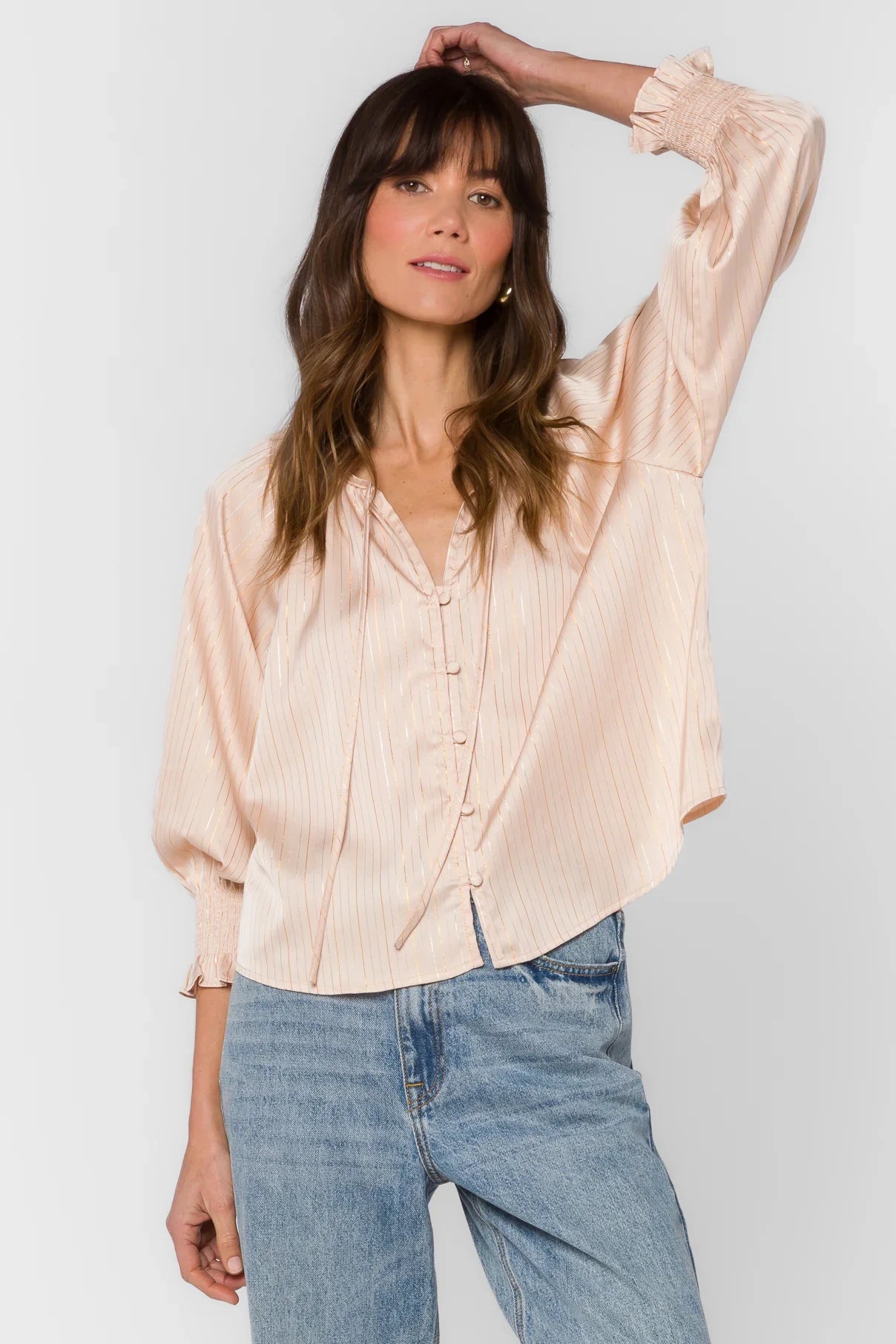 Tina Blouse in Natural Lurex